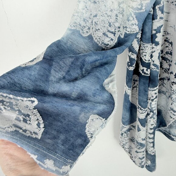 NWT Chico's Tonal Scroll Burnout Jacket Pattern Blue Chico's 2 US Size Large 12 - Picture 5 of 13